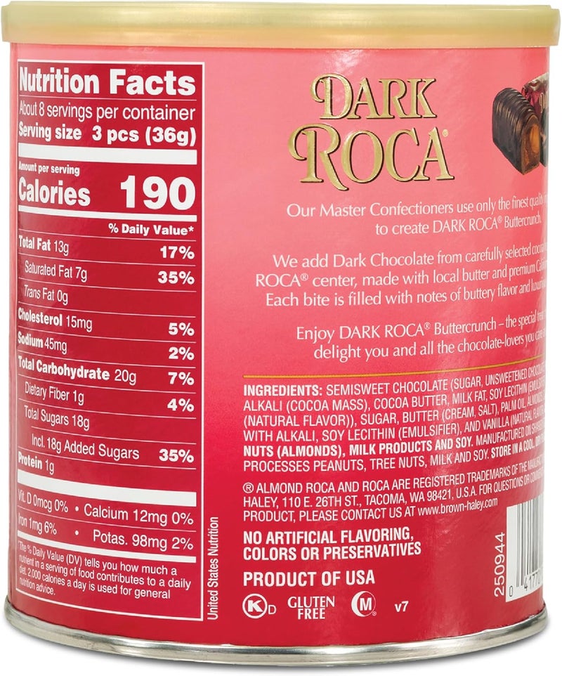 Roca Brown & Haley Dark Roca Almond Buttercrunch Toffee with Dark Chocolate, 10 Ounces - Image 2